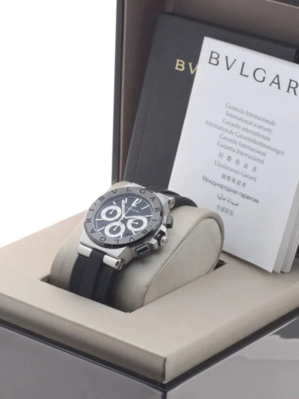BVLGARI Diagono DG37SCCH Chronograph Black / Silver Dial Automatic Boy's_963150